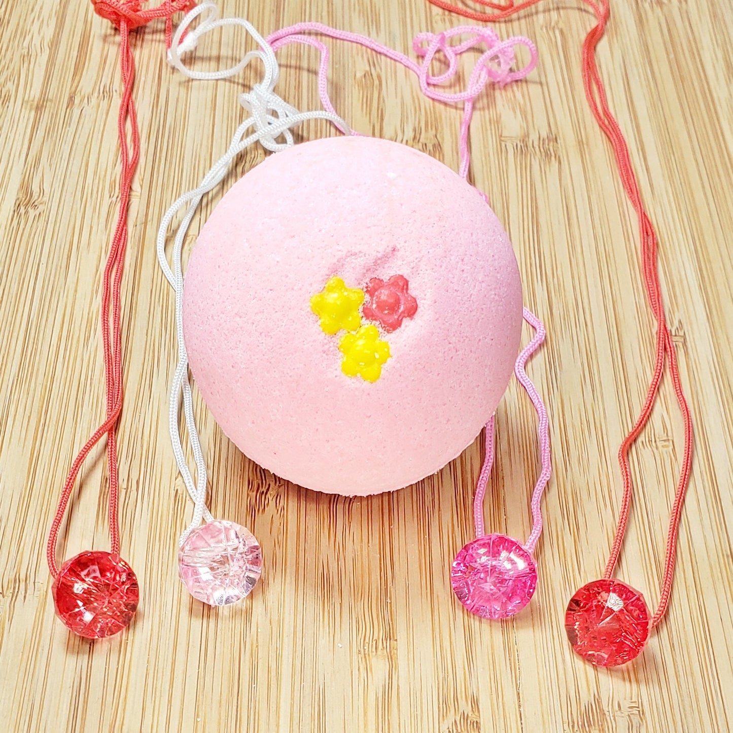 Gem Necklace Surprise Inside Bath Bomb | Acrylic Childrens Gemstone | For Kids