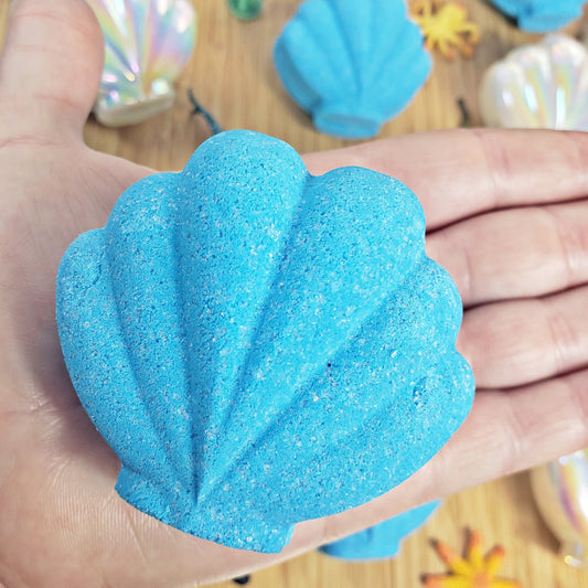 Sea Animal Toy Bath Bomb Seashell | Toy Inside, White Plastic Shell Case Outside