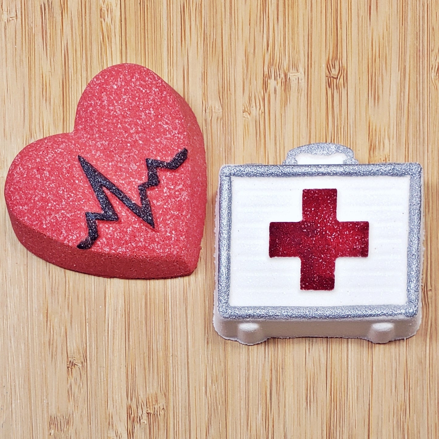 Heartbeat or Medical Kit Bath Bomb | 2.8 x 2.5 x 1.15 inches | Gifts for Nurses Medical Professional