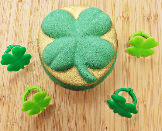 Pot of Gold Bath Bomb or 4 Leaf Clover | Toy Leprechaun Surprise Inside | St Patrick's Day Bath Bomb for Kids