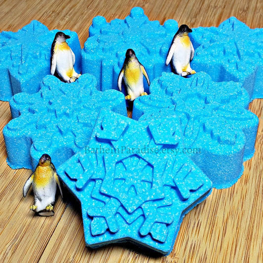 2 Toys Optional! Penguin Toy Snowflake Bath Bomb | Bath Bombs For Kids | Surprise Toy Bombs for Children