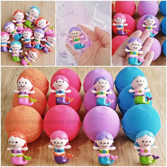 Mermaid Toy Bath Bomb (1) | New | Bath Bombs with Surprise Toys Inside | Bath Bombs for Girls