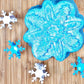 Snowflake Ring Bath Bomb | Surprise Pink Color Inside | Childrens Size Plastic Snoflake ring