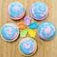 Ice Cream Semi-Circle Swirl Bath Bomb with Plastic Bowl/Spoon Set