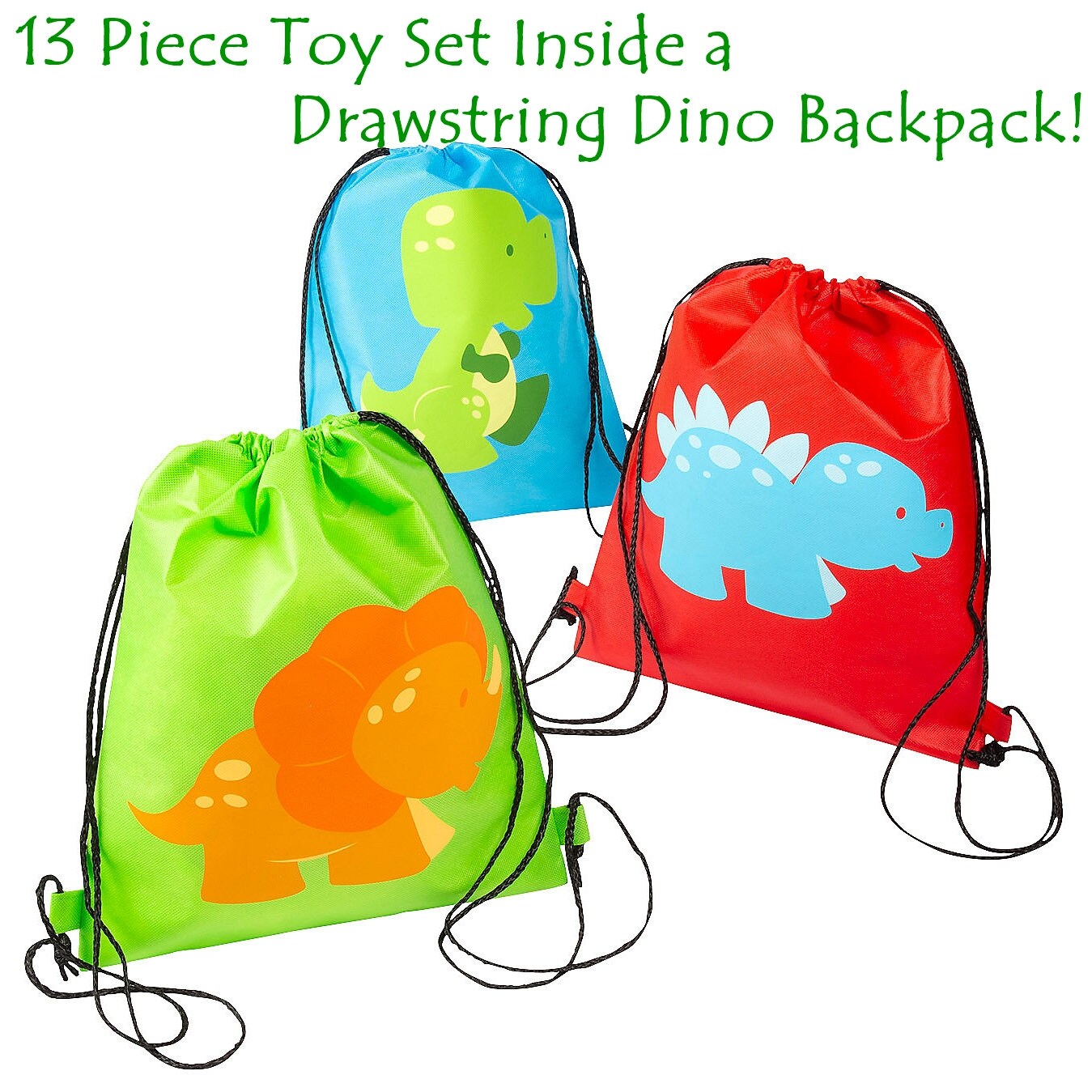 Dino Gift Set! 13 Pieces + Bag = 14 Piece Set | Dinosaur Gift Set for Kids | Free Shipping