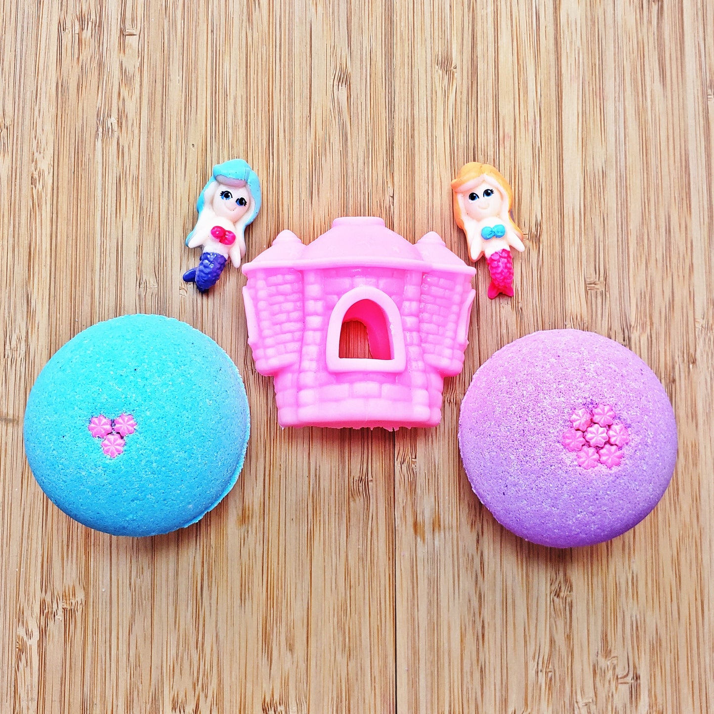 NEW! Mermaid Toy Set | 2 Bombs With Mermaid Inside + 1 Rubber Castle Toy | Children Kids